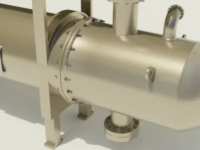 Shell and Tube Heat Exchanger 3D 3D model