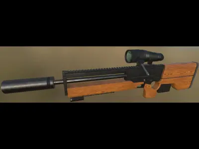 WD3000 Sniper Rifle Low-poly 3D model