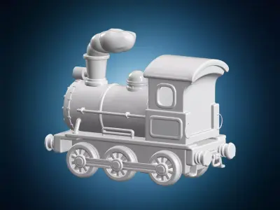 Cute Cartoon Steam Engine 3D Print Model 3D print model
