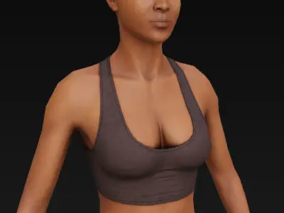 Customizable Female Soldier Classic Style Low-poly 3D model