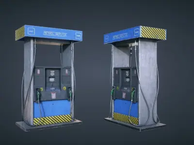 Gas Pump Low-poly 3D model buy