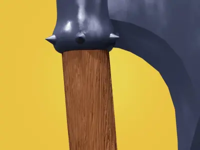Epic Ax of Evil Low-Poly Ready Game Free low-poly 3D model