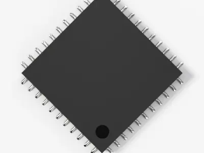 Square Chip with 2K PBR Textures  3D model