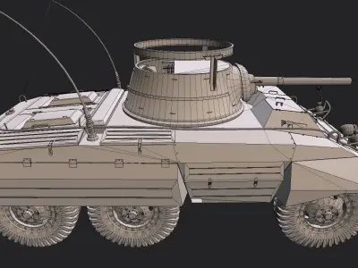 M8 Greyhound Game-Ready Low-poly 3D model