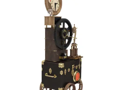 Steampunk clock 3D model