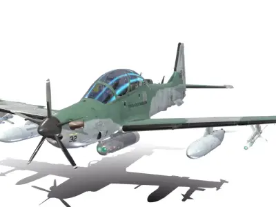 EMB 314 SUPER TUCANO BR Low-poly 3D model