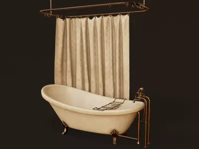 Antique Bathtub - PBR Game Ready  Low-poly 3D model
