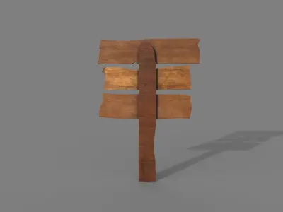 Wood Sing Low-poly 3D model