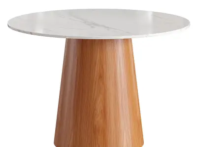 Round Dining Table Small Kitchen Table Low-poly 3D model