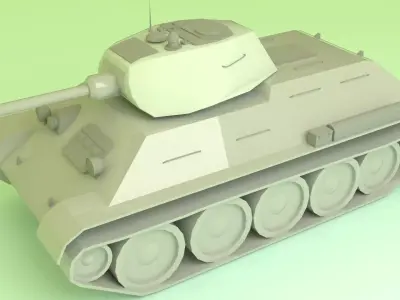 Tank T34 Low-poly 3D model purchase
