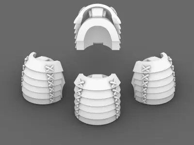 Cyber Samurai V7 Bushi Shoulder Pads Type C 3D print model