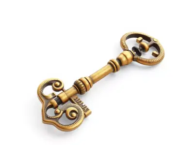 Antique Ornate Skeleton Key Low-poly 3D model