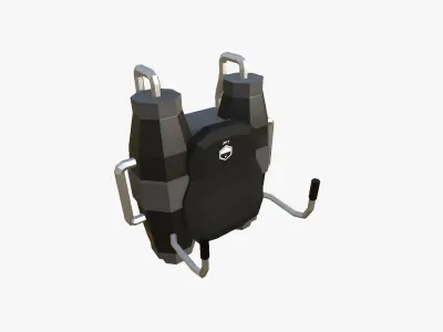 Jetpack Low Poly J04 - SciFi Character Design Low-poly 3D model
