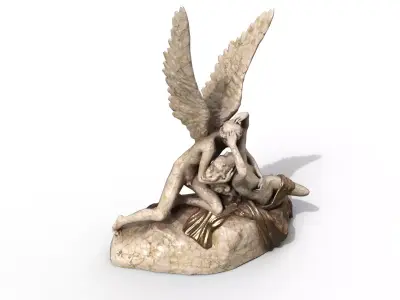 Lovers sculpture Low-poly 3D model