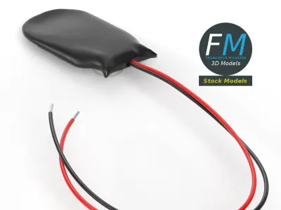 9v snap on battery clip connector 3D model