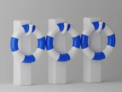 Swim Ring Low-poly 3D model purchase