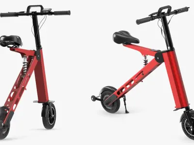  Foldable Mini E-Bike Red 