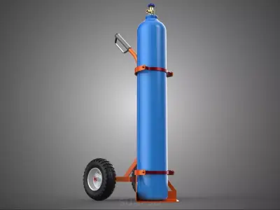 PORTABLE GAS BOTTLE CYLINDER TANK HAND TROLLEY TRUCK DOLLY CART 3D model