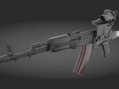 AK-74 Pack - game asset Low-poly 3D model