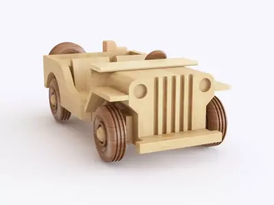 Wooden toy car 05 3D model