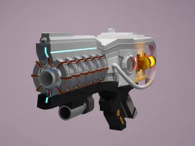 Sci-fi plasma accelerator gun Low-poly 3D model
