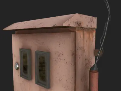 3D model Old Electrical Box low-poly  Low-poly 3D model