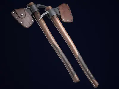 Axe Wood Low-poly 3D model