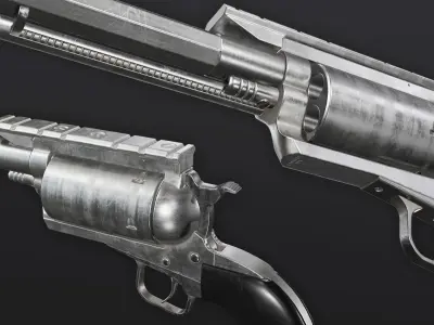Magnum Research BFR Revolver Low-poly 3D model