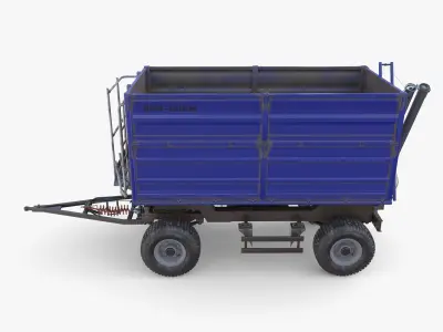Agro trailer V2 Low-poly 3D model