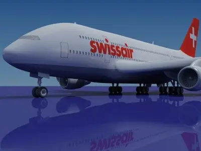 Swiss Air 3D Airbus A380 3D model