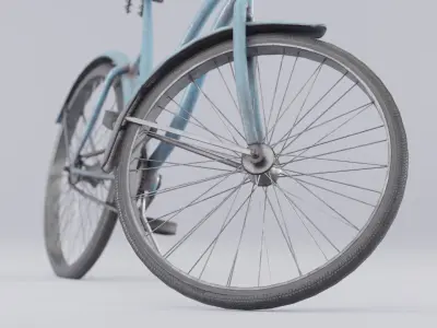 Vintage rusty bicycle Low-poly 3D model