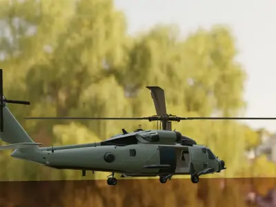 SH-60 helicopter 3D Model Low-poly 3D model