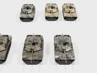 MI Abrams Main Battle Tank Low-poly 3D model