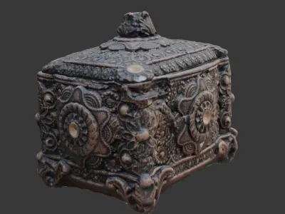 Ornate Box Scan Low-poly 3D model