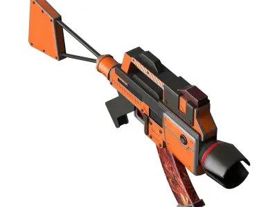 Scifi Gun Low-poly 3D model order