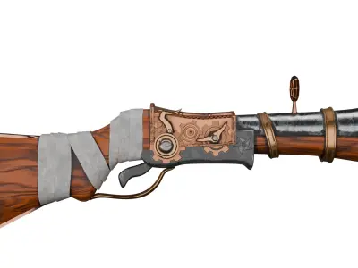 Steampunk Gun 3D model get