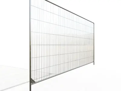 Round-top temporary fencing panel Low-poly 3D model