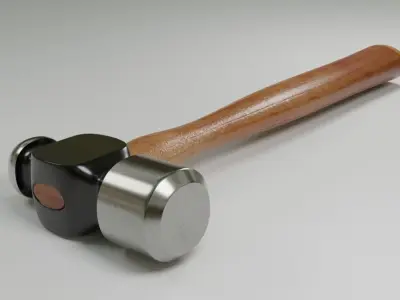 Hammer with wooden handle 3D model buy
