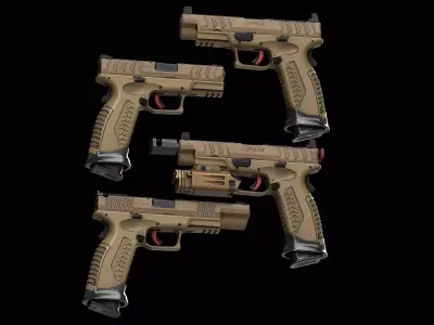 Springfield Armory XD M Elite All Versions Low-poly 3D model