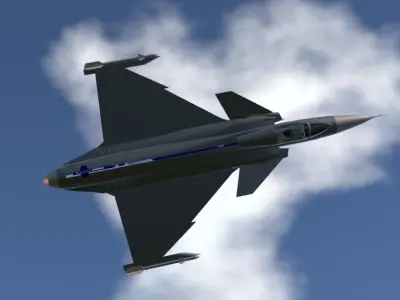  JAS 39 Gripen 3D Model Low-poly 3D model