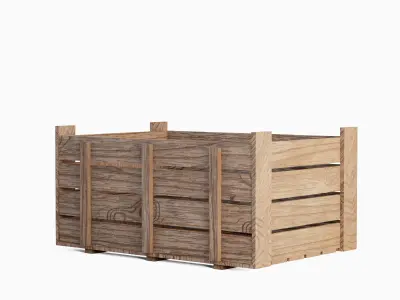 Wooden Crate Set  Low-poly 3D model