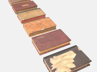 Old Antique Books Low-poly 3D model