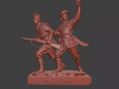 Military sculpture warrior  military battle war hero  soldier 3D print model get
