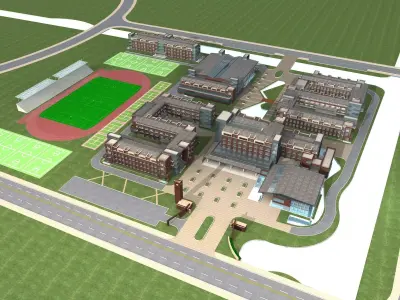 School Building 3D model 14