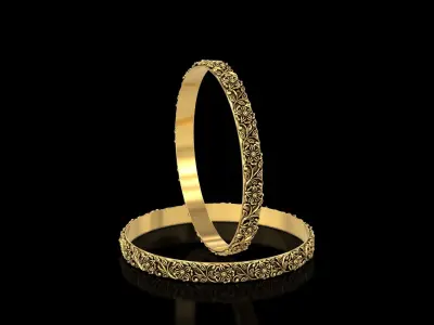 Floral Carved Bangle2 3D print model