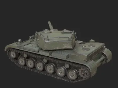 3 coatings of PLA Army WZ1224 Main Battle Tank MBT Low-poly 3D model