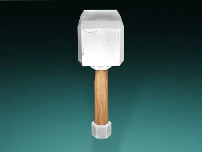 Low Poly Hammer thor Free low-poly 3D model