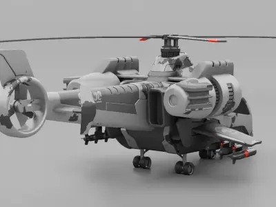 Military Helicopter 3D model by BlenderZone