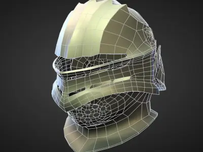 HELMET6 high and low poly Low-poly 3D model