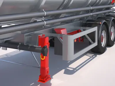 Euro Truck With Tanker 3D model